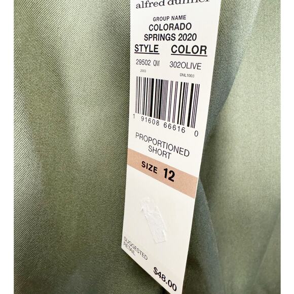 Alfred Dunner Womens Classic Fit Pant Olive Green Elastic Waist 12 - Picture 6 of 6